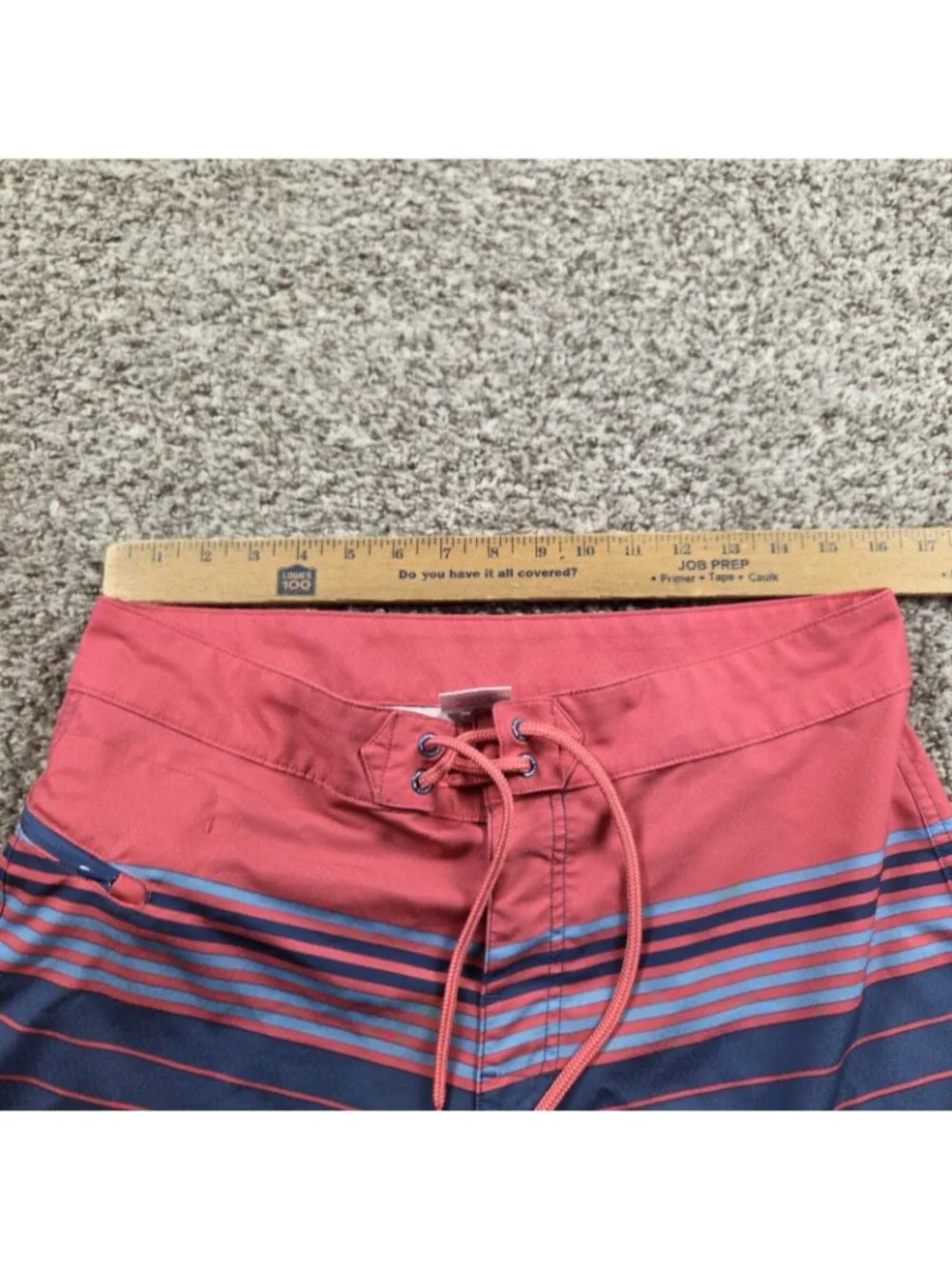 VINEYARD VINES Swim Trunks Mens 32 Blue/Red Striped Board Shorts Adjustable